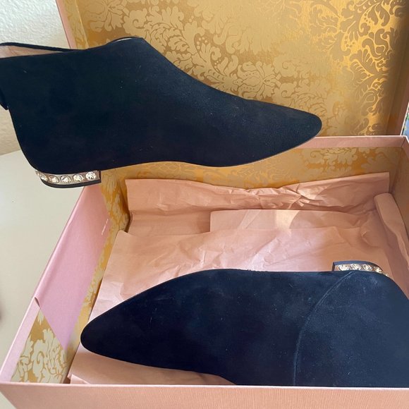 Miu Miu Black Suede Ankle Boot - Picture 2 of 7